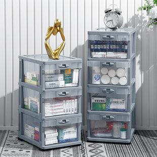 医药箱收纳柜家庭装大容量，多层药品收纳盒家用抽屉式药柜医疗箱
