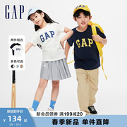 gap男童春季2024logo纯棉短袖t恤儿童套装，运动两件套404362
