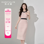 韩语琳法式连衣裙女夏季2024漂亮气质显瘦夏日多巴胺无袖裙子