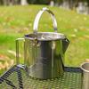 户外不锈钢烧水壶1.2L登山野营茶壶便携吊锅炊具咖啡壶野餐锅