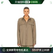 香港直邮潮奢off-white女士，斜纹布军装风衬衫，式衬衫omes005f2