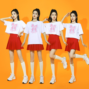 夏季成人啦啦队青春活力韩版女团体拉拉操爵士舞蹈表演出服套装潮