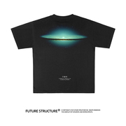 未来结构星空系列3D数码直喷印花潮流休闲重磅小领口短袖T恤男女