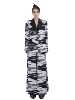 kunswear原创设计师夏季轻奢时尚，女士黑白条纹西服外套824002070