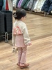 韩版童装女童可爱猫咪印花t恤+裙裤，两件套女宝可爱卫衣喇叭裤套装