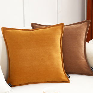雪尼尔北欧现代简约纯色大靠垫客厅靠枕沙发抱枕靠背抱枕套不含芯