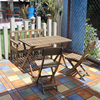 销可折叠田园风简约休闲餐桌椅复古做旧原木家用便携实木户外桌椅