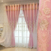 现代简欧窗帘成品遮光卧室，双层绣花布纱一体，客厅定制隔热防晒