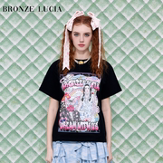 Bronze Lucia时尚黑色彩虹少女常规款T恤短袖CHENSHOP设计师品牌