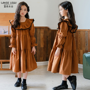 女童秋装连衣裙2023洋气荷叶边森系蛋糕裙长袖，公主裙儿童裙子