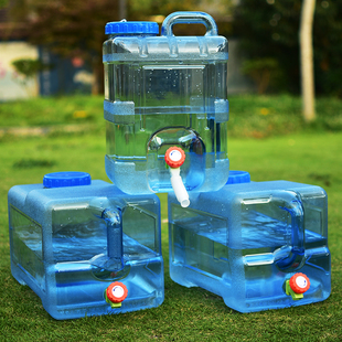 户外纯净装饮水桶带龙头，塑料家用方形，车载储水存水蓄水箱便携大桶