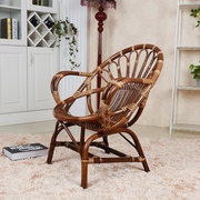 竹编椅子藤椅靠背阳台靠背椅成人庭院休闲喝茶椅藤条椅太阳椅植物