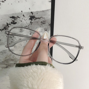 防蓝光防辐射近视眼镜女韩版潮男复古TR90透明灰色眼镜框素颜网红