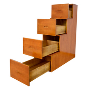 定制实木整体简易多功能储物阶梯柜上下床L收纳抽屉式登高阁楼楼