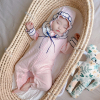 idea婴童装2023秋季女宝宝长袖爬服新生婴儿薄款连体衣加帽子
