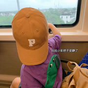 韩国风儿童简约棒球帽子潮个性男童女童纯色洋气字母嘻哈帽鸭舌帽