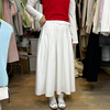 十三行女装气质白色半身裙长裙，女夏小众设计垂感a字百褶裙子