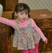 2023冬季韩国童装lago女童淑女公主吊带，背心针织马甲t恤