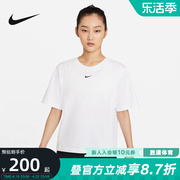 Nike耐克短袖女装夏季运动休闲透气宽松白色T恤衫DD1238-100
