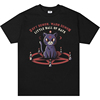 黑魔法猫猫 趣味印花美式T恤古着复古vintage男女宽松短袖t shirt