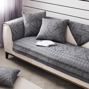 新中式沙发垫布艺全棉，四季通用防滑坐垫子，夏季套罩2023盖巾布