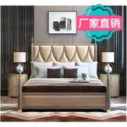 美式乡村实木轻奢床新古典纯铜，主卧床样板间，家具简欧现代别墅婚床
