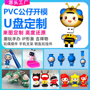 定制logo造型pvc吉祥物盲盒异形，卡通优盘3d个性做立体开模u盘