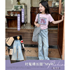 女童喇叭裤2024夏装新款洋气女中大童时髦弹力牛仔裤儿童长裤子