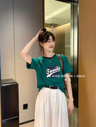 十三行上衣女装KISS SISTER韩版夏季宽松休闲撞色圆领短袖T恤