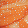 宽幅橘色底白色圆点波点真丝雪纺纱连衣裙衬衫桑蚕丝服装布料面料