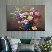 明亮艳丽的花卉植物，风景diy数字油画丙烯涂色客厅，玄关房间装饰画