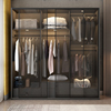 衣柜现代简约推拉玻璃门多功能收纳大衣橱北欧家用卧室柜子储物柜