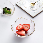 日式甜品碗花形玻璃碗碟燕窝碗水晶创意水果沙拉碗家用银耳汤碗盅