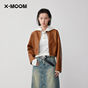 商场同款X--MOOM2024春季环保蛋白皮做旧洗水蝙蝠袖外套