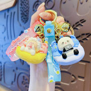 精致可爱熊猫包包钥匙挂件小创意沙发小动物车钥匙扣情侣卡通