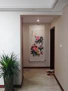 手绘国画牡丹中式客厅装饰画过道竖挂画字画卷轴玄关装裱花开富贵