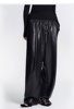 美国设计师品牌cora&wynn黑色，阔腿直筒皮裤女长裤，宽松休闲质感