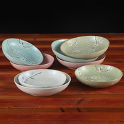 雪花瓷日式陶瓷盘子套装餐具，韩式创意和风深菜盘饭盘汤盘菜碟餐盘