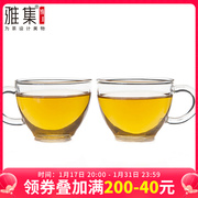 雅集小资花草茶杯子 咖啡杯 耐热玻璃品茶杯品茗杯 功夫茶具配件