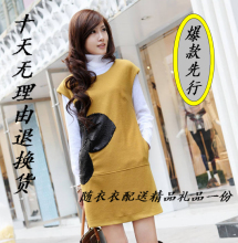 女装 2012春装新款 正品 三彩风 纯色 背心裙子 毛呢连衣裙 女 春
