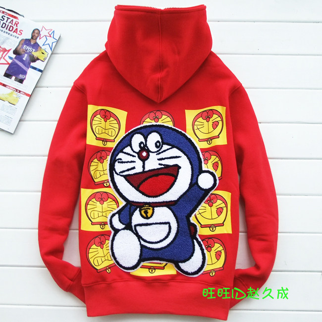 2011秋冬装新品哆啦a梦小叮当高品质男<span class=H>女</span>情侣款卡通帽衫<span class=H>卫衣</span>外套