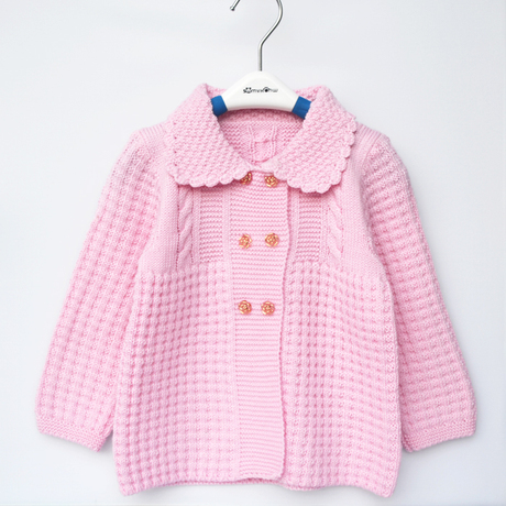 独家新款手工<em>编织女宝宝毛衣开衫</em> 女童立领开