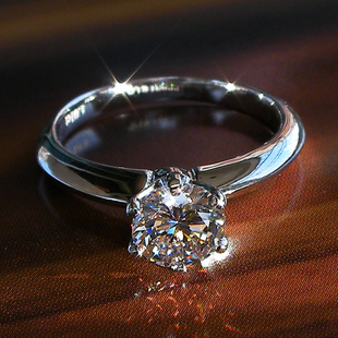  SONA钻戒-永恒誓约 欧美名款纯银高仿真钻石戒指 女款情侣婚戒子