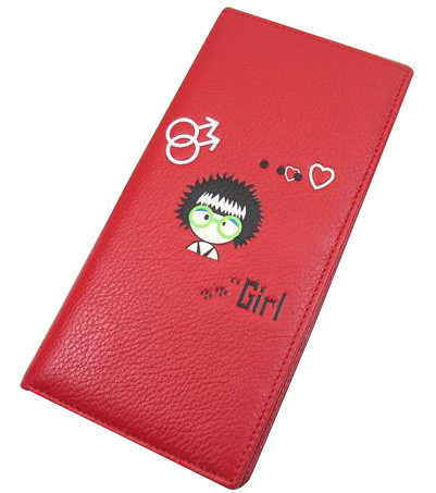 专柜正品,啄木鸟,两折长款情侣钱包黑,红,TU02