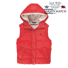 Jack Wills 女式羊羔绒羽绒马甲背心正品原单温暖舒适红  包邮