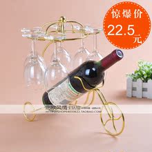 红酒架 创意时尚酒具 战车红酒杯架 葡萄酒架套装 古铜色 金色