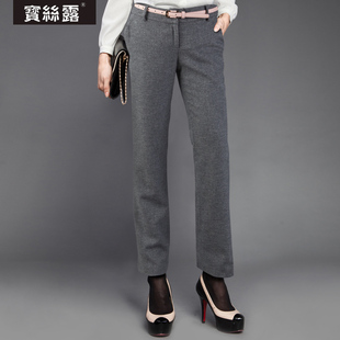  宝丝露专柜正品秋冬通勤中腰修身长裤正装裤西装裤女10227A