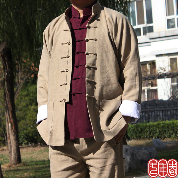 【武术人】军黄翻白袖亚麻连袖男士唐装上衣 中式男装 秋冬季长袖在类目 男装, 民族服装中 - 来自Buy2taobao.com提供专业的淘宝代购服务
