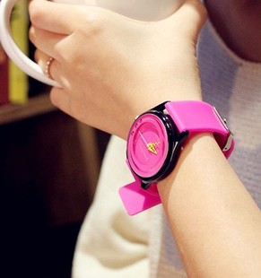  韩国 韩版石英表 时尚糖果色 水钻果冻表 树脂硅胶手表腕表 潮