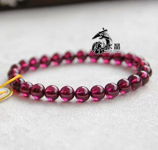  一物一图 正品天然玫红石榴石手链 女款美容养颜  防辐射
